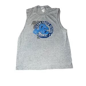 Disney Cruise Line Castaway Cat Island beach Patrol Gray adult Tank Top sz Large